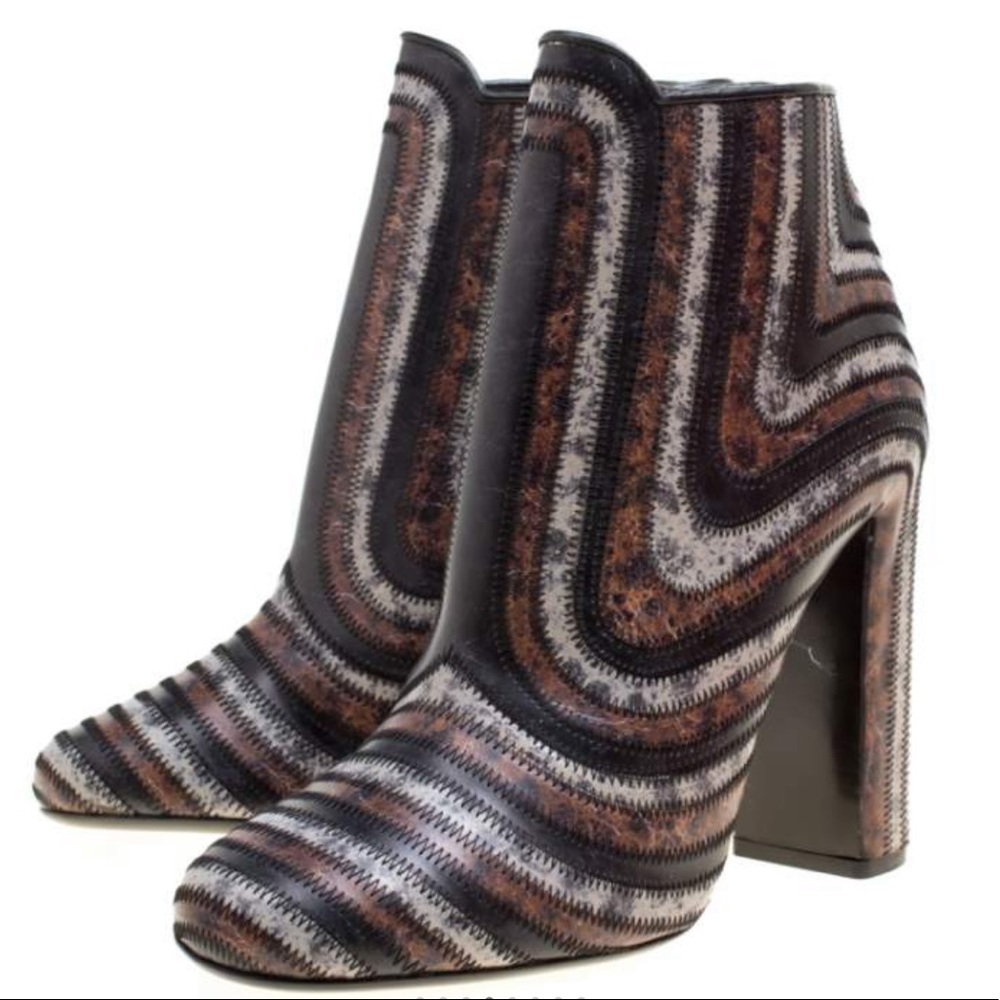 Ferragamo Multicolor Leather Feeling Zig Zag Boots
